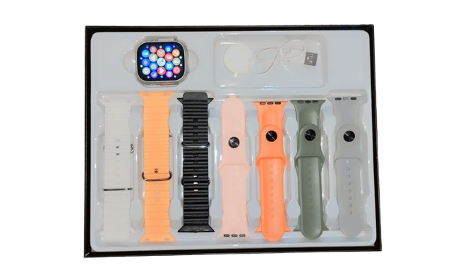 S100 7+1 Smart Watch,2.01β infinite HD display, Bluetooth calling, you can switch your look anytime.